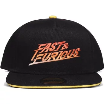 Difuzed Flat Brim Gradient Logo Fast & Furious Black Snapback Cap