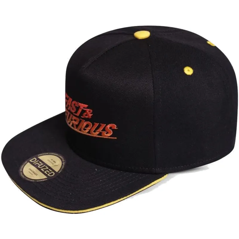 schwarze-flache-snapback-kappe-gradient-logo-fast-furious-von-difuzed