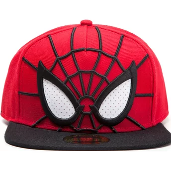 Difuzed Flat Brim Spider-Man 3D Mesh Eyes Marvel Comics Red and Black Snapback Cap