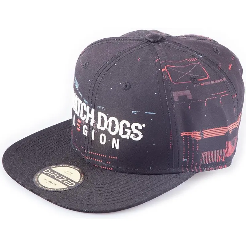 cepice-rovna-cerna-snapback-glitch-legion-difuzed