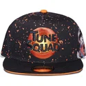 schwarze-und-orangefarbene-snapback-cap-bugs-bunny-space-jam-looney-tunes-von-difuzed