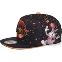 schwarze-und-orangefarbene-snapback-cap-bugs-bunny-space-jam-looney-tunes-von-difuzed