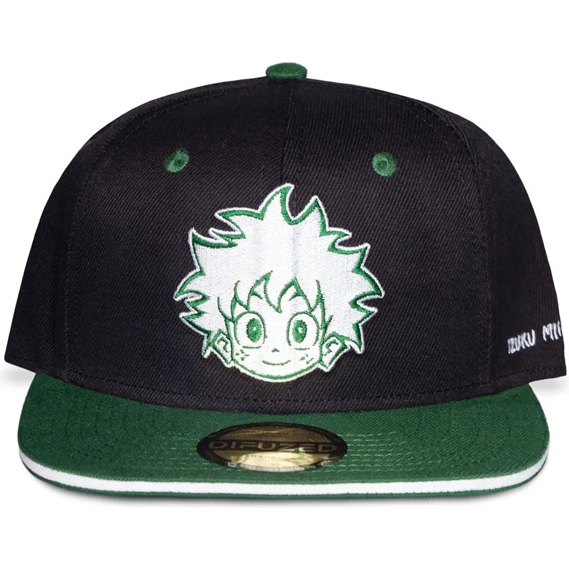 schwarze-und-grune-flache-snapback-kappe-izuku-midoriya-my-hero-academia-von-difuzed