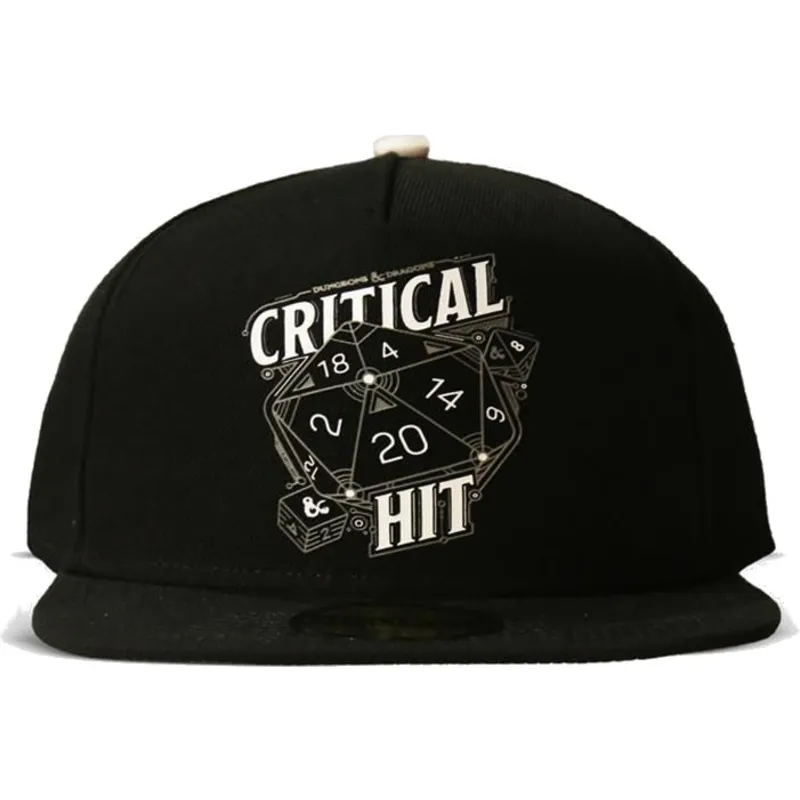 cepice-rovna-cerna-snapback-critical-hit-dice-difuzed