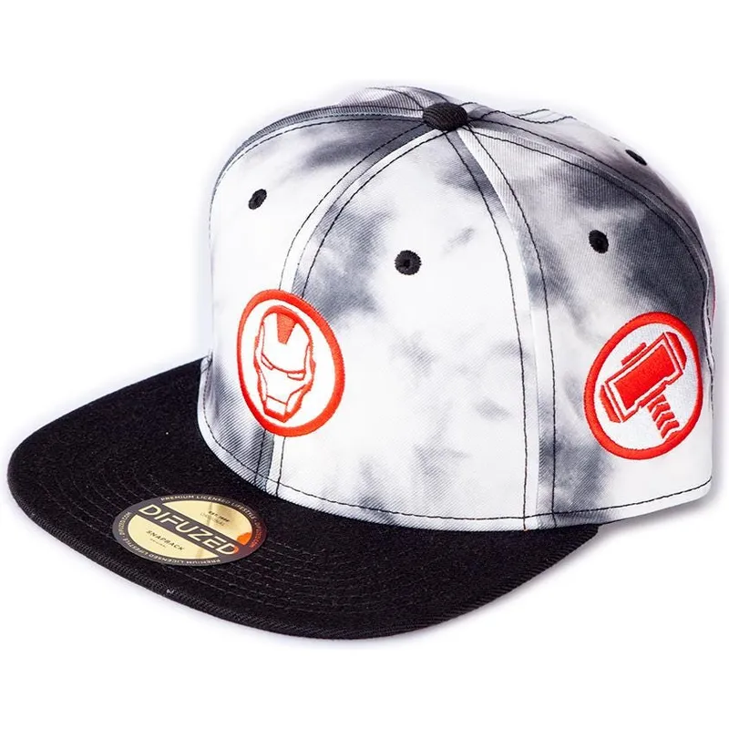 cepice-rovna-bila-snapback-tye-dye-badge-difuzed cepice-rovna-bila-snapback-tye-dye-badge-difuzed