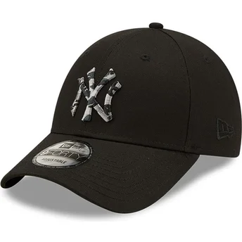 new-era-new-york-yankees-mlb-9forty-camo-infill-verstellbare-schwarze-kappe-mit-gebogenem-schirm