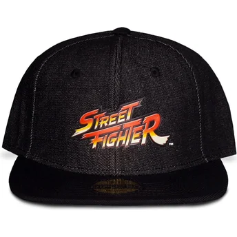 Svart platt snapback-keps med Street Fighter-logga från Difuzed