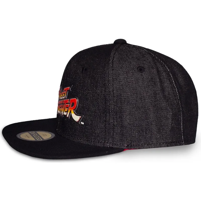 schwarze-flache-snapback-kappe-street-fighter-logo-von-difuzed