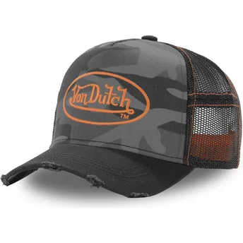 Von Dutch CAM ORA Grey and Orange Trucker Hat