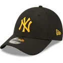 schwarze-verstellbare-kappe-mit-gebogenem-schirm-und-orangefarbenem-logo-9forty-diamond-era-der-new-york-yankees-mlb-von-new-era