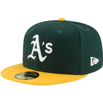 Čepice rovná zelená přiléhavá 59FIFTY AC Perf Oakland Athletics MLB New Era