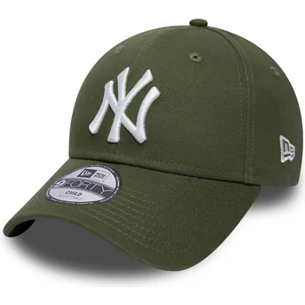 Čepice zaoblená zelená nastavitelný pásek pro děti 9FORTY League Essential New York Yankees MLB New Era