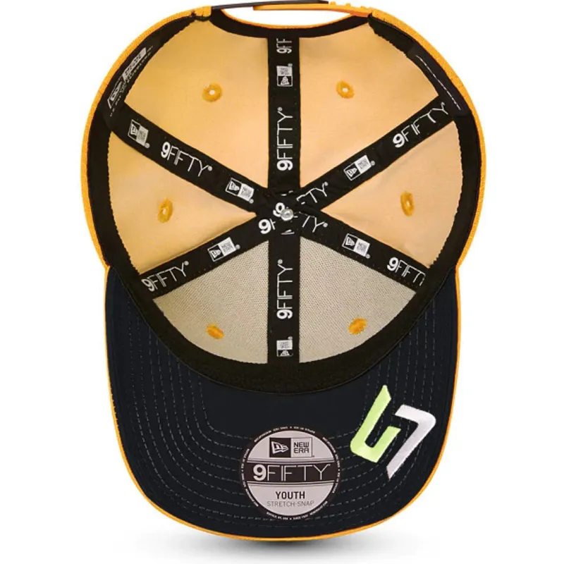 cepice-zaoblena-oranzova-snapback-pro-deti-9fifty-stretch-snap-lando-norris-mclaren-racing-formula-1-new-era