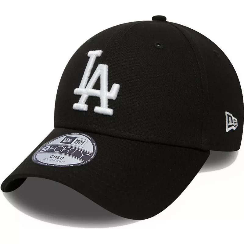 new-era-curved-brim-youth-9forty-league-essential-los-angeles-dodgers-mlb-black-adjustable-cap