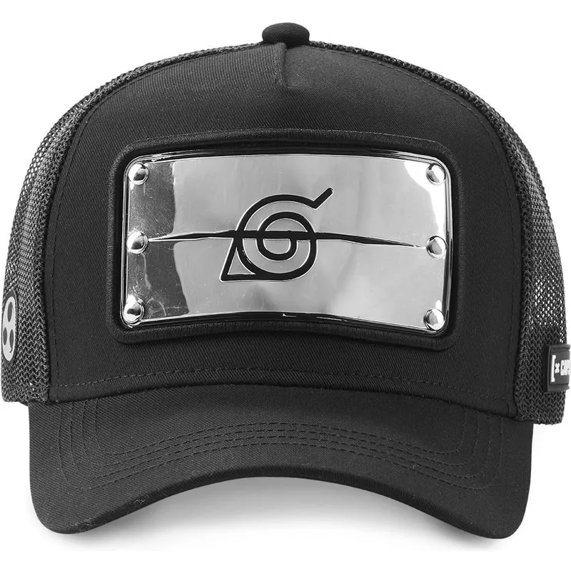 schwarze-trucker-cap-konoha-ban-naruto-von-capslab