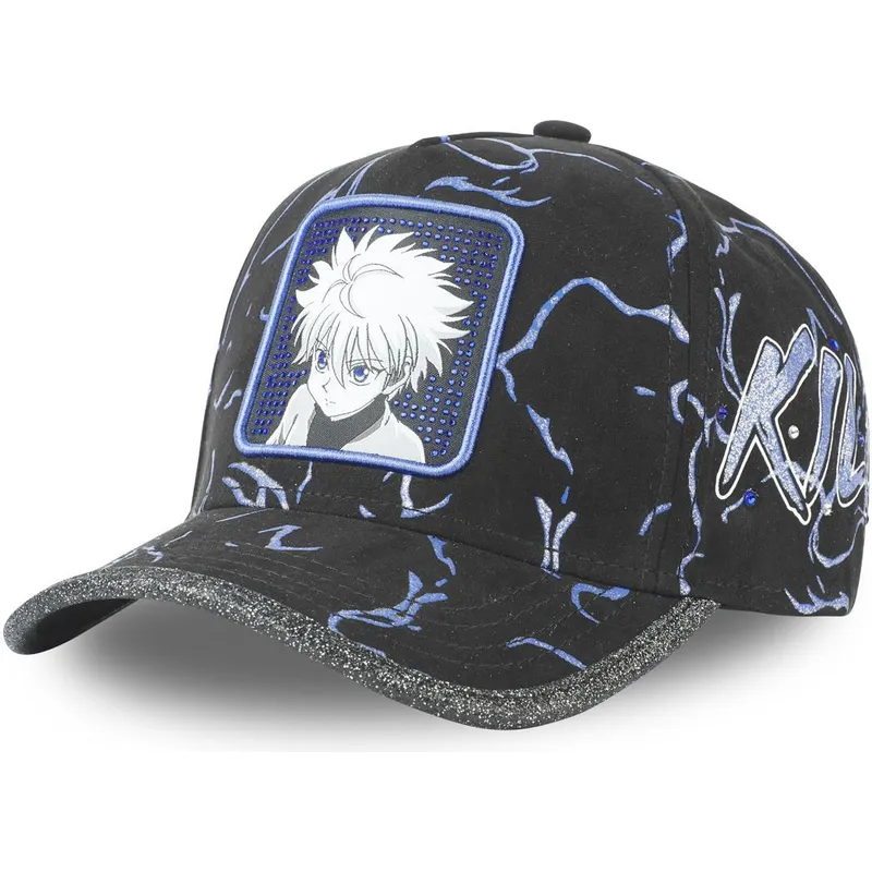 schwarze-und-blaue-verstellbare-curved-cap-killua-zoldyck-tag-kir1-hunter-x-hunter-von-capslab