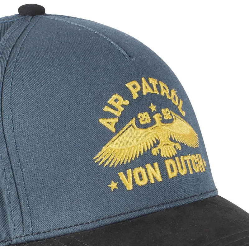 blaue-und-schwarze-verstellbare-curved-cap-air-patrol-air-von-von-dutch