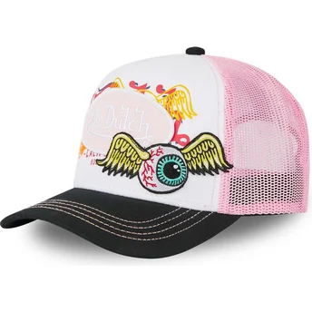 Von Dutch PAT PIN vit, rosa och svart truckerkeps