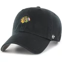 47-brand-curved-brim-clean-up-base-runner-chicago-blackhawks-nhl-black-adjustable-cap