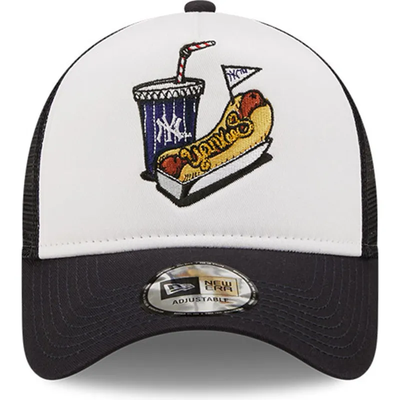 cepice-zaoblena-bila-snapback-a-frame-stadium-food-hot-dog-new-york-yankees-mlb-new-era