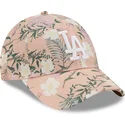 cepice-zaoblena-ruzova-nastavitelny-9forty-floral-los-angeles-dodgers-mlb-new-era