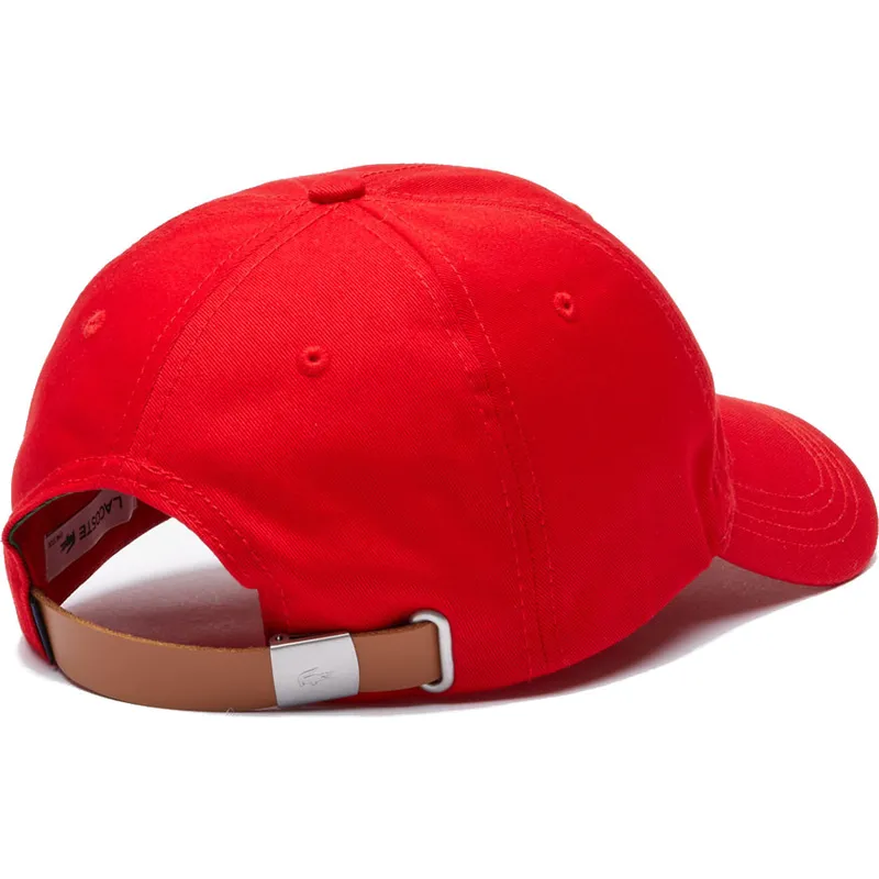 rote-verstellbare-curved-cap-contrast-strap-oversized-crocodile-von-lacoste