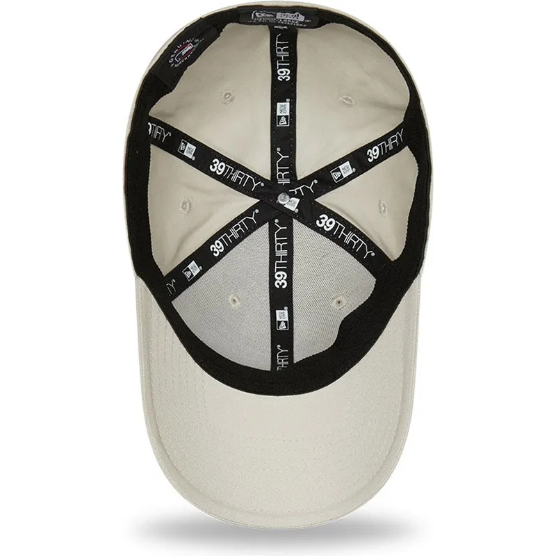 beige-gebogener-stretch-fit-cap-39thirty-league-essential-der-los-angeles-dodgers-mlb-von-new-era