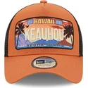 braune-trucker-kappe-hawaii-keauhou-a-frame-license-plate-von-new-era