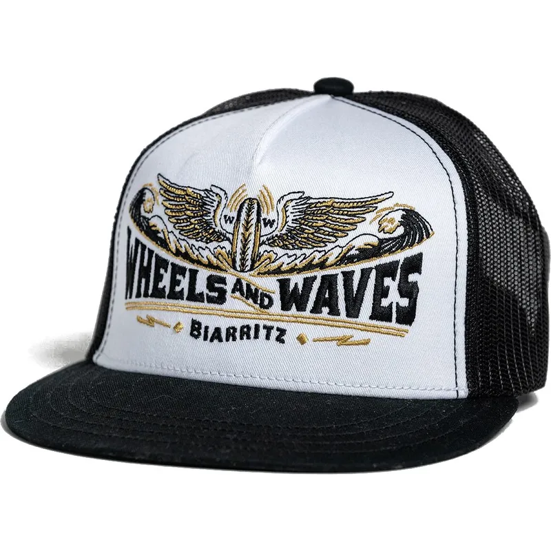 flache-trucker-kappe-weiss-und-schwarz-spitfire-black-ww18-von-wheels-and-waves