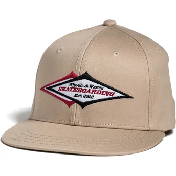 Čepice rovná béžová snapback Skateboarding WW24 Wheels And Waves