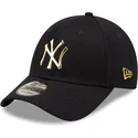 new-era-mlb-new-york-yankees-9forty-snapback-kappe-mit-gebogenem-schirm-in-marineblau-mit-folienlogo