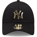 new-era-mlb-new-york-yankees-9forty-snapback-kappe-mit-gebogenem-schirm-in-marineblau-mit-folienlogo