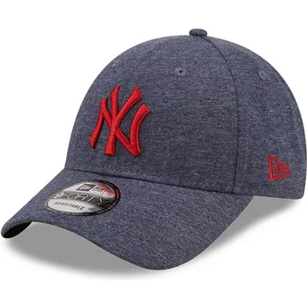 New Era Curved Brim Red Logo 9FORTY Jersey Essential New York Yankees MLB Grey Adjustable Cap