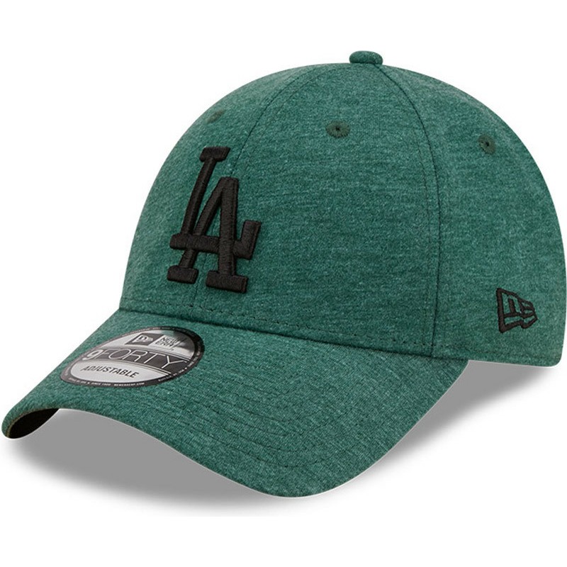new-era-curved-brim-black-logo-9forty-jersey-essential-los-angeles-dodgers-mlb-green-adjustable-cap