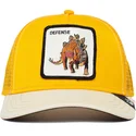goorin-bros-trucker-kappe-gelb-und-weiss-dinosaurier-stegosaurus-defense-dach-echse-the-farm