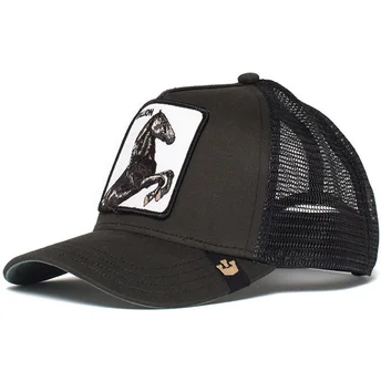 Čepice zaoblená černá snapback pro děti Little Stallion The Farm Goorin Bros.