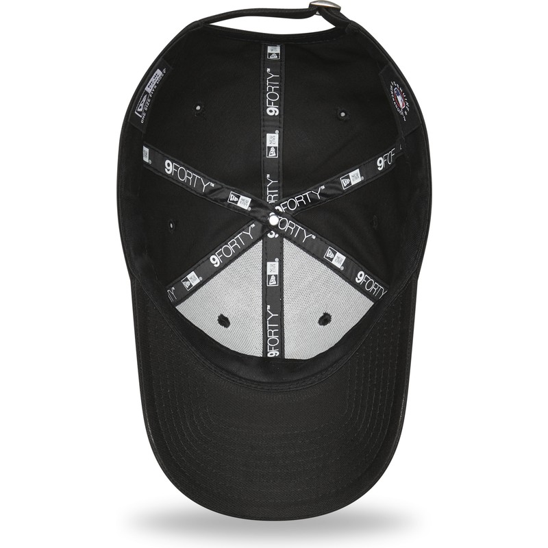 new-era-curved-brim-yellow-logo-9forty-league-essential-los-angeles-dodgers-mlb-black-adjustable-cap