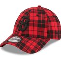 new-era-curved-brim-black-logo-9forty-plaid-boston-red-sox-mlb-red-adjustable-cap