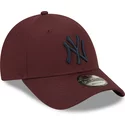 new-era-curved-brim-navy-blue-logo-9forty-league-essential-new-york-yankees-mlb-maroon-adjustable-cap