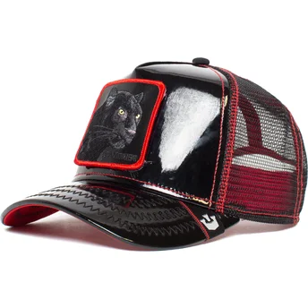 schwarze-trucker-kappe-panther-black-panther-power-forever-lackleder-the-farm-von-goorin-bros