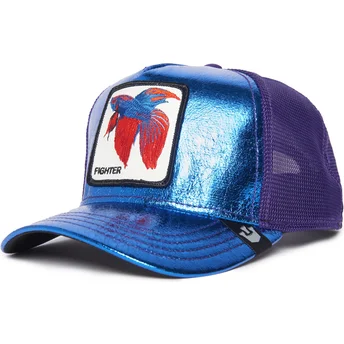 goorin-bros-the-farm-trucker-cap-blau-und-violett-siam-kampffisch-fighter-blue-light-metallic