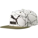 puma-flat-brim-ls-colour-block-white-and-green-snapback-cap