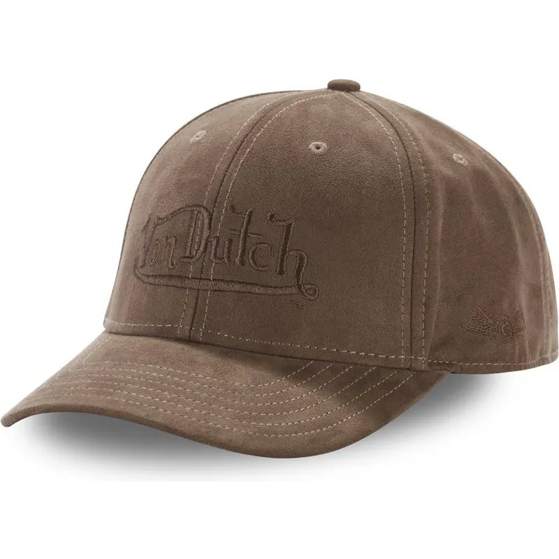 dunkelbraune-gebogene-snapback-kappe-suedine3-von-von-dutch