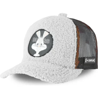 grau-melierte-trucker-kappe-mit-schafsfell-bugs-bunny-fur1-bug1-looney-tunes-von-capslab