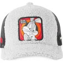 grau-melierte-trucker-kappe-mit-schaffell-bugs-bunny-fur1-bug2-looney-tunes-von-capslab