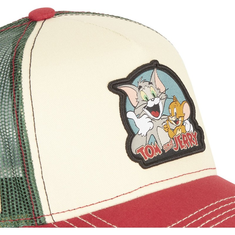 capslab-tom-and-jerry-tj2-looney-tunes-beige-red-and-green-trucker-hat