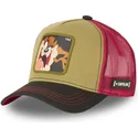 capslab-looney-tunes-tasmanischer-teufel-ta2-braun-rot-und-schwarz-trucker-kappe