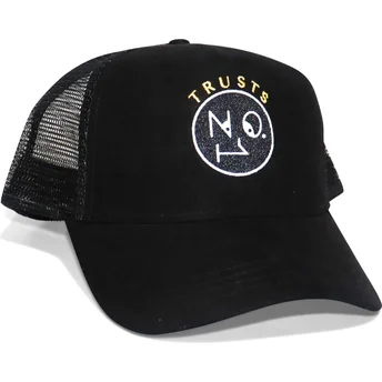 Καπέλο trucker μαύρο Trusts No.1 Suede Black Gold Logo από The No.1 Face