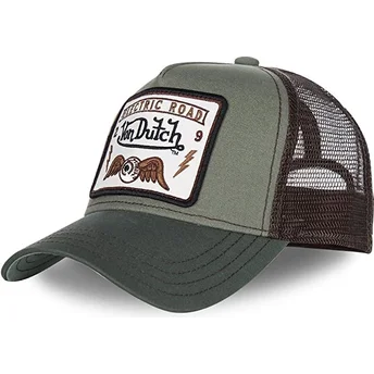 Čepice zaoblená zelená snapback SQUARE6 Von Dutch