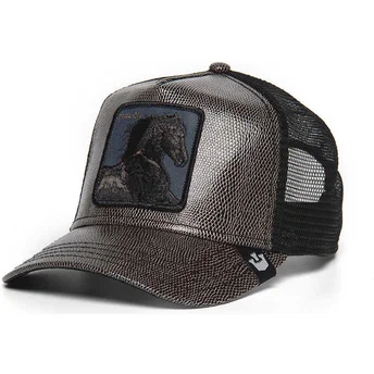 Čepice zaoblená černá snapback Black Horse The Farm Goorin Bros.